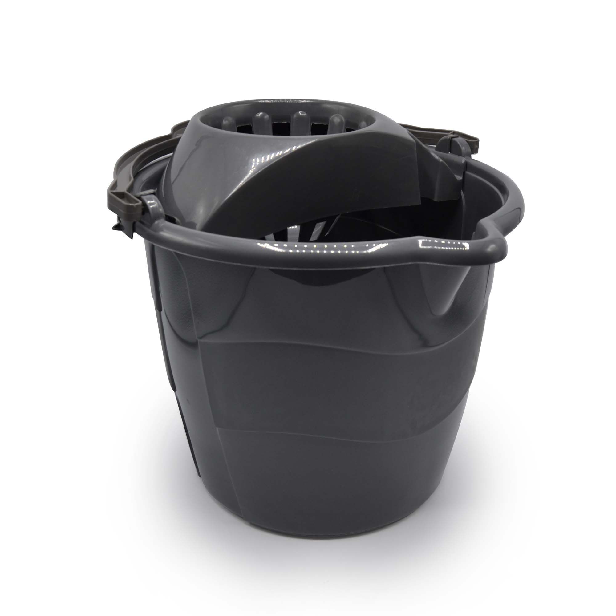 Balde redondo com espremedor cinza 12l