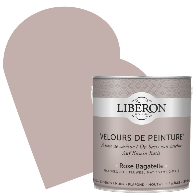 Peinture pour murs Velours de Peinture rose bagatelle mat 2,5 L LIBERON