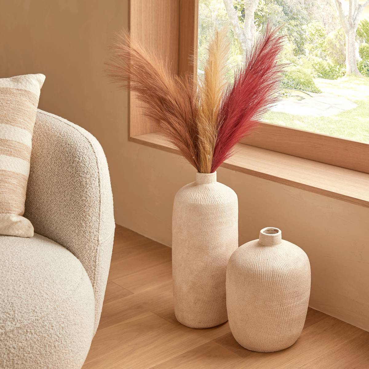 Vase "Romia" Beige, H.43.5 cm