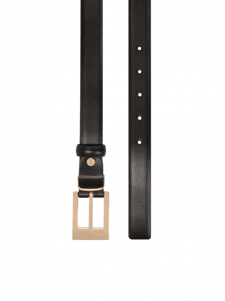 Black narrow belt with minimalist clasp
