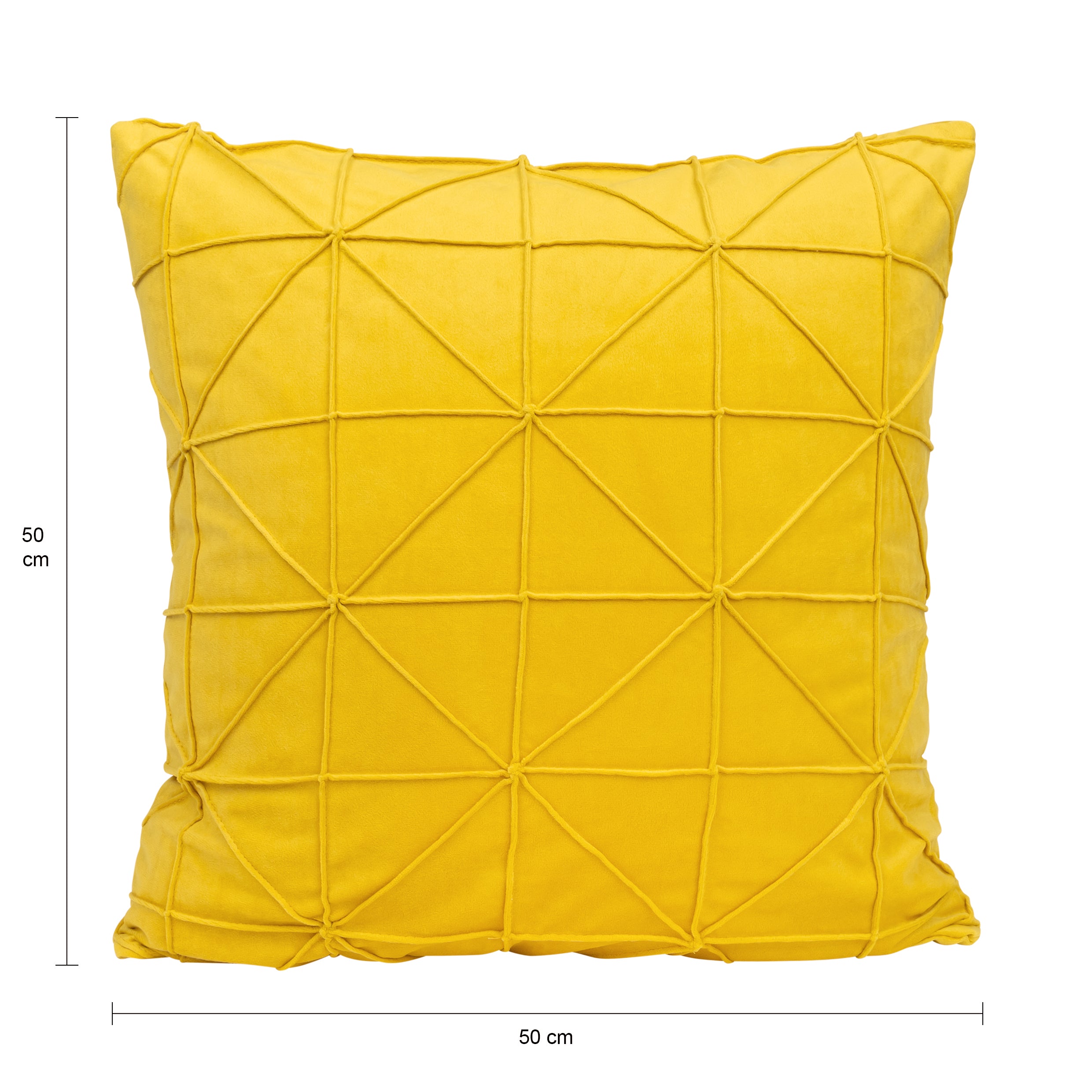 QUVIO Kussenhoes met grafisch patroon - 50x50 cm - Fluweel - Okergeel