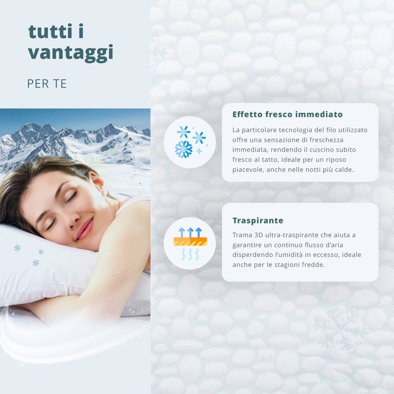 Federa copriguanciale effetto rinfrescante Ice