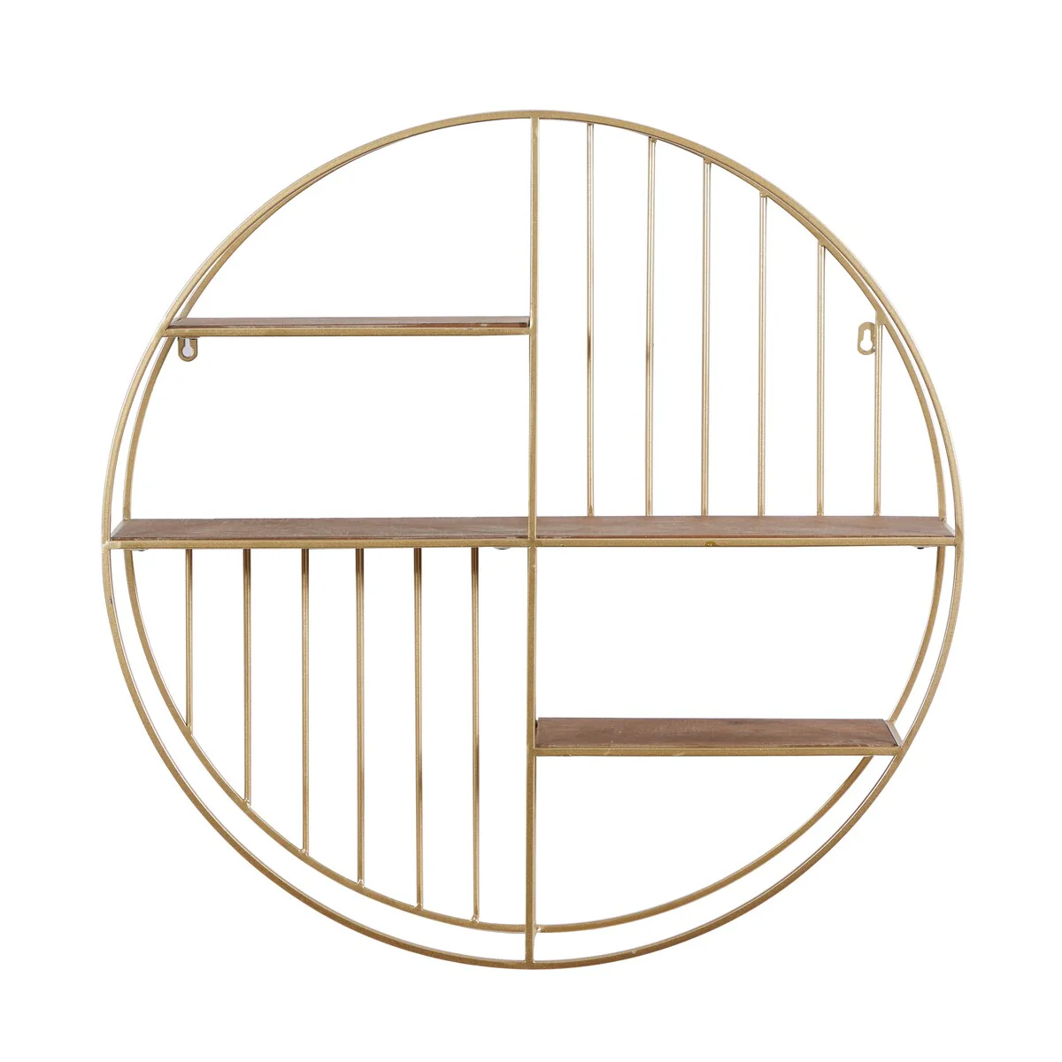 Modern Open Floating Round Metal Decorative Wall Shelf - 28