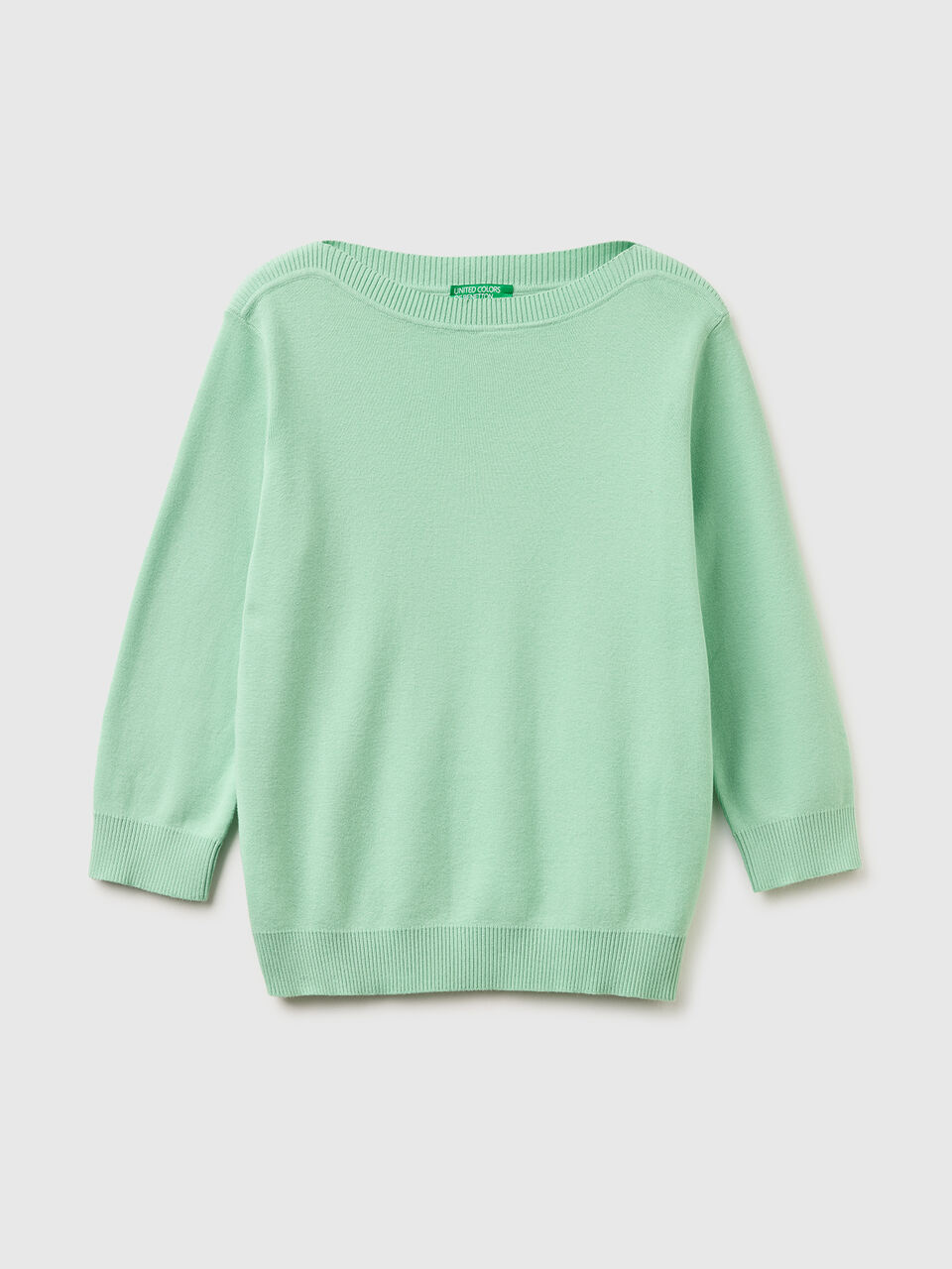 Sage green sweater with boat neck