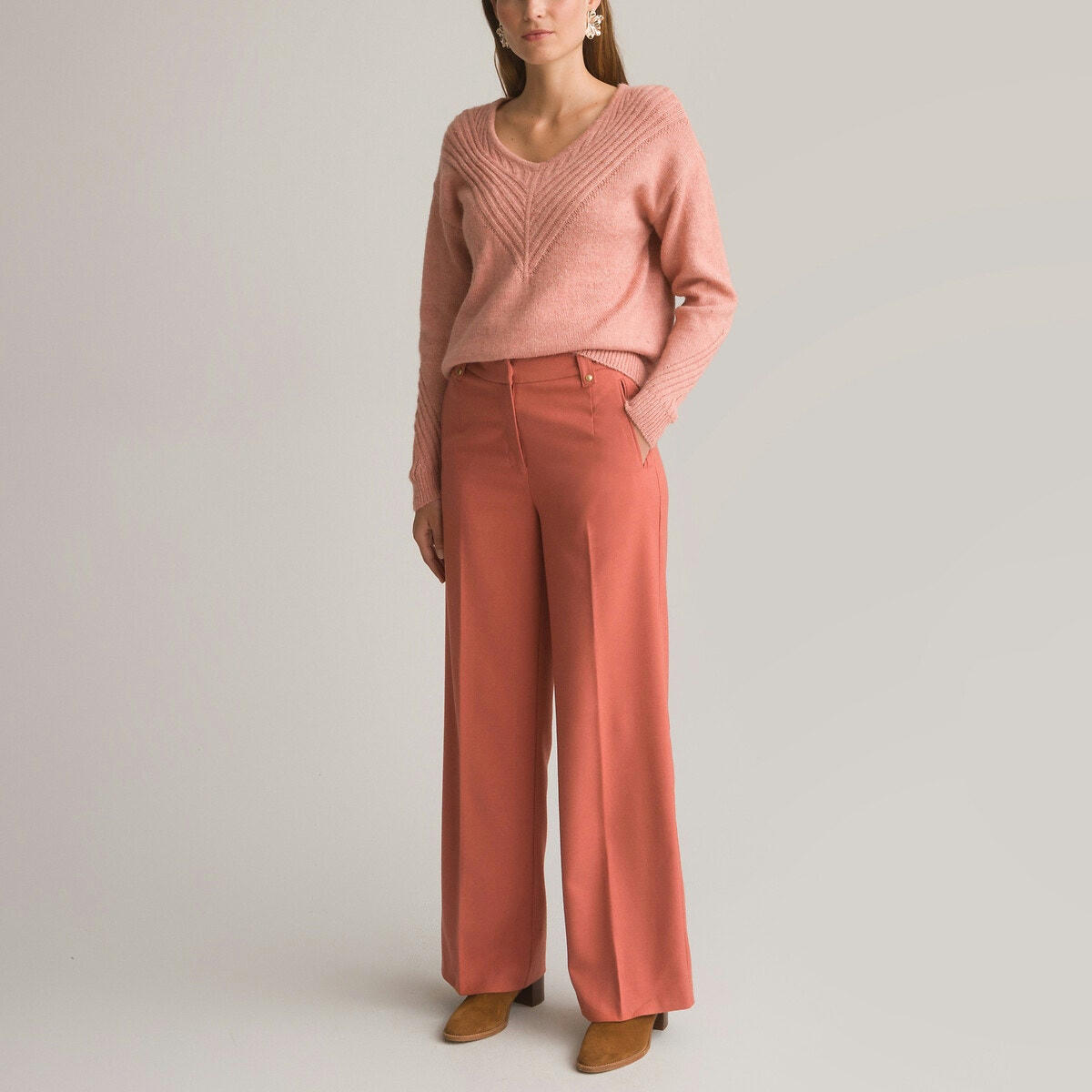 Pull col V, en fine maille