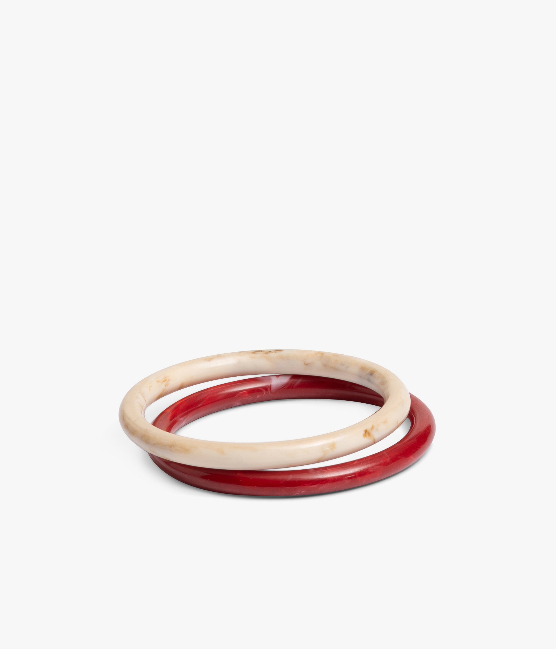 Bracelets Tania rouge et écru