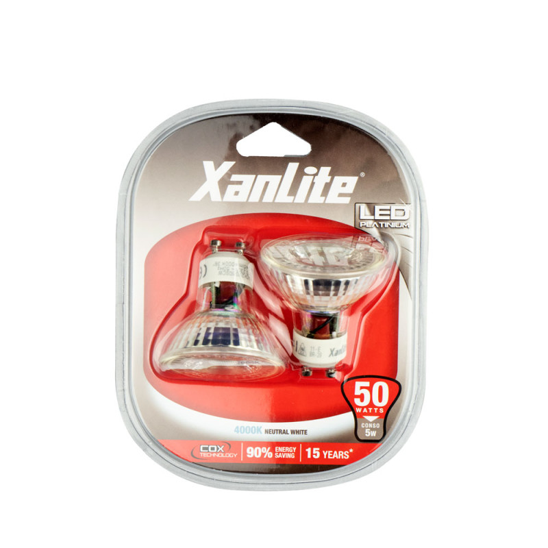 Ampoule LED GU10 5 W 345 lm blanc neutre 2 pièces XANLITE