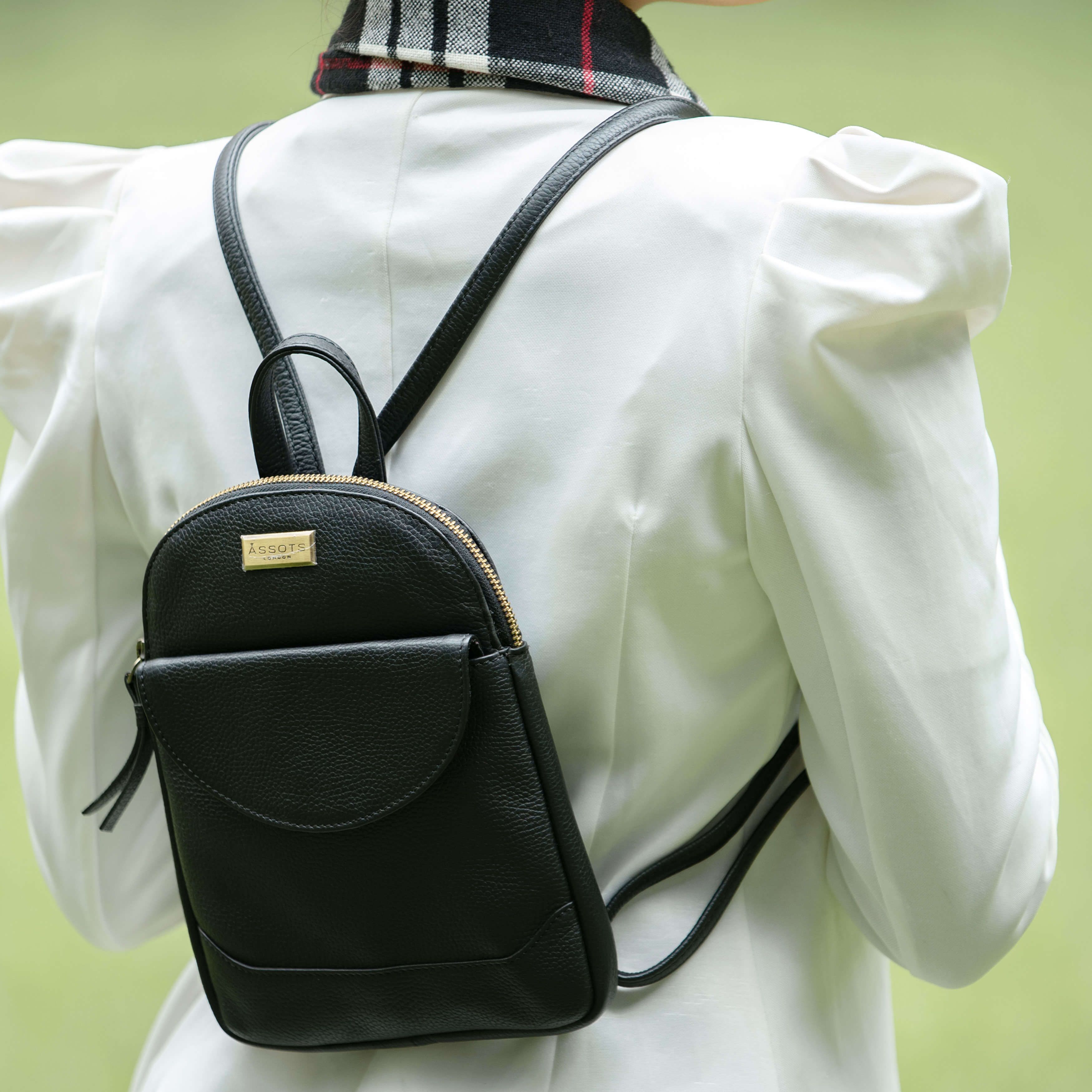 Assots London GEORGE' Pebble Grain Mini Leather Backpack