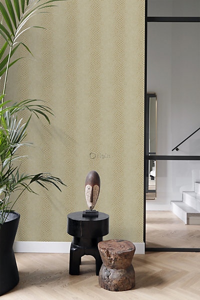 Origin Wallcoverings papier peint peau de serpent bronze brillant 53 cm x 10.05 m