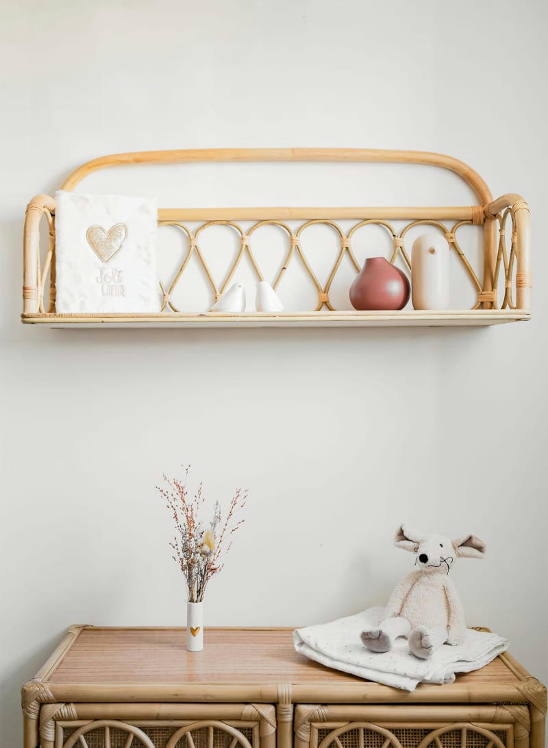 JUNE - Étagère murale en rotin naturel