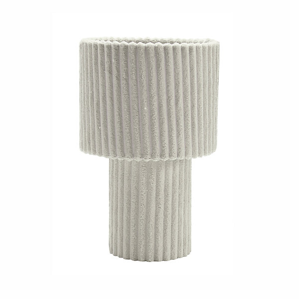 Lampe à poser en velours blanc H.28cm E27 5W Lussiol, Alba