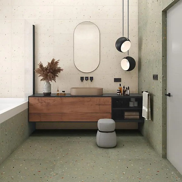 Carrelage Aspect terrazzo Aroma vert20x20 cm