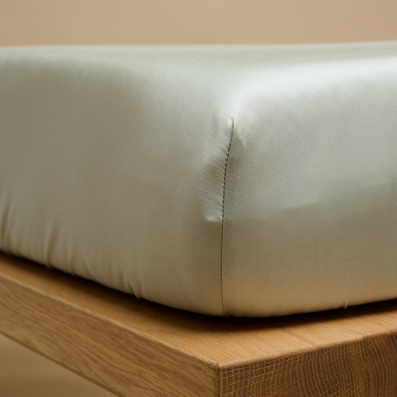 Coco & Cici - Tencel Sateen Hoeslaken 160 x 200 cm - 2 Persoons Beddengoed - Lyocell - Elastiek Rondom - Grijs Groen - Extra Zacht