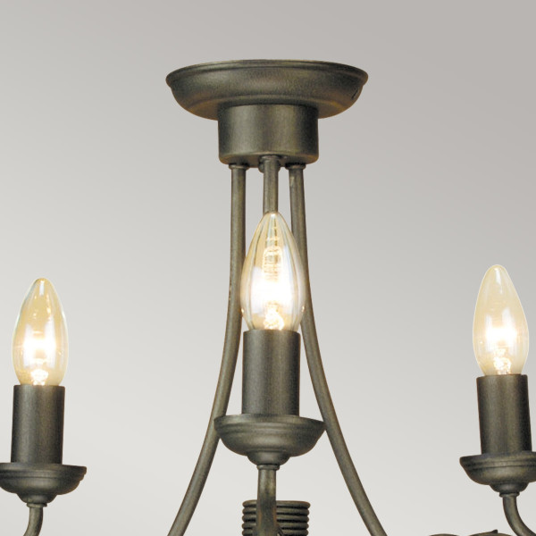 Lampa wisząca czarna-złota patyna Olivia 3xE14x60W Elstead