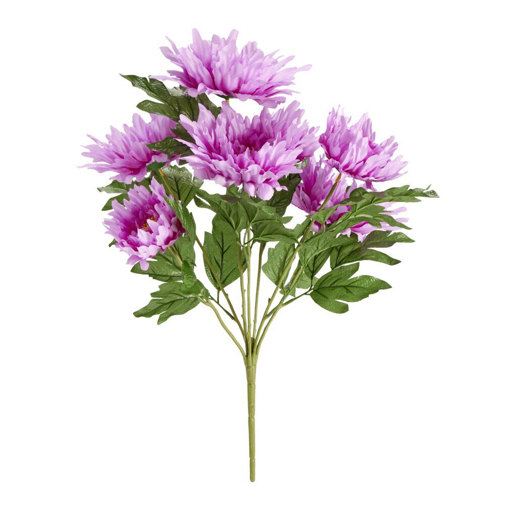 Fleur artificielle piquet pivoine violet 7 têtes