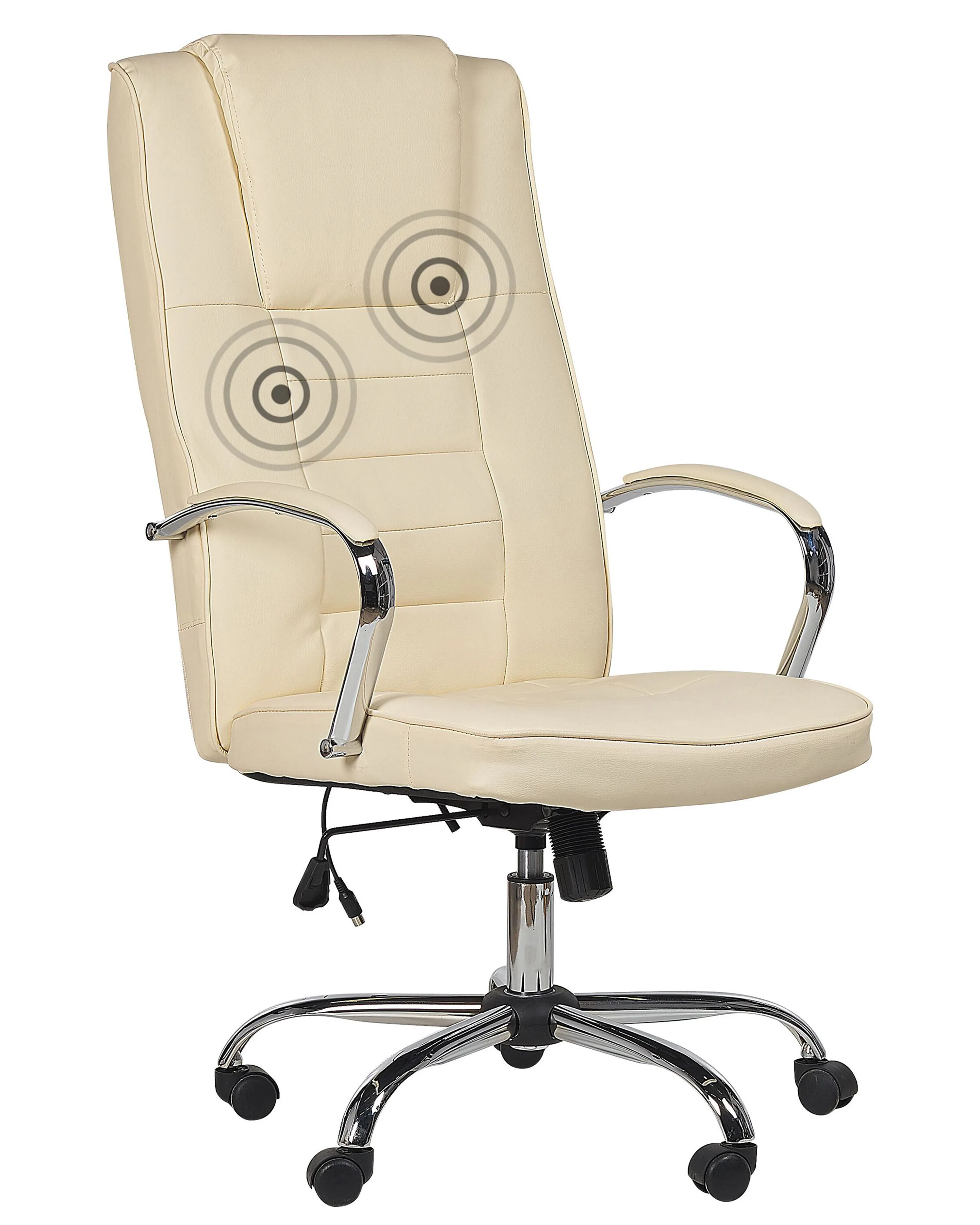 Massage Chair with Heating GRANDEUR Faux Leather Beige