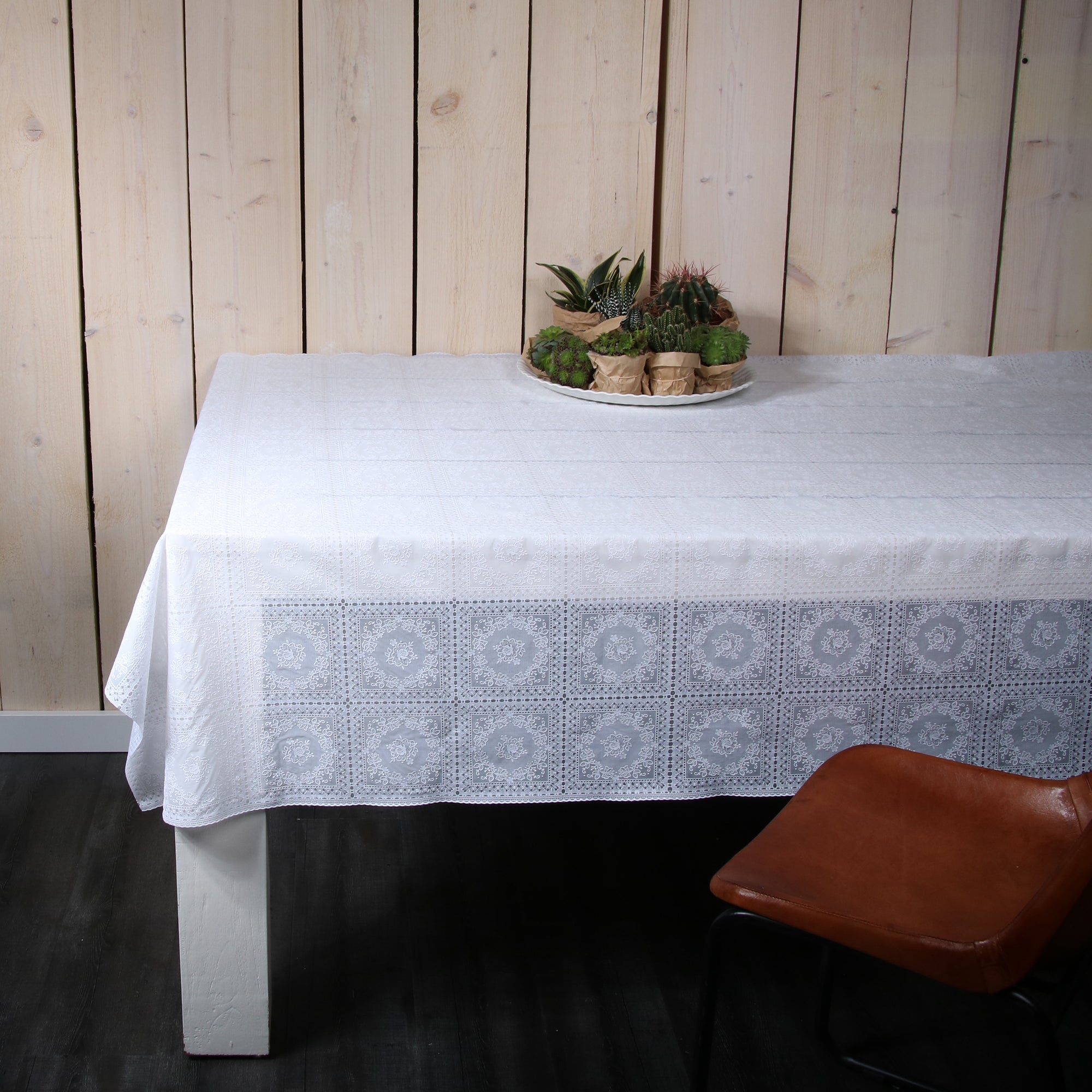 Art for the Home Tafelzeil - Kant - Wit - 300x140 cm