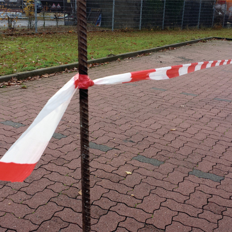 Ruban de signalisation rouge et blanc 8 cm x 500 m