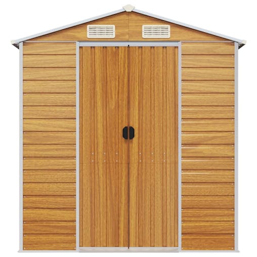 NNEVL Garden Shed Light Brown 191x130x198 cm Galvanised Steel