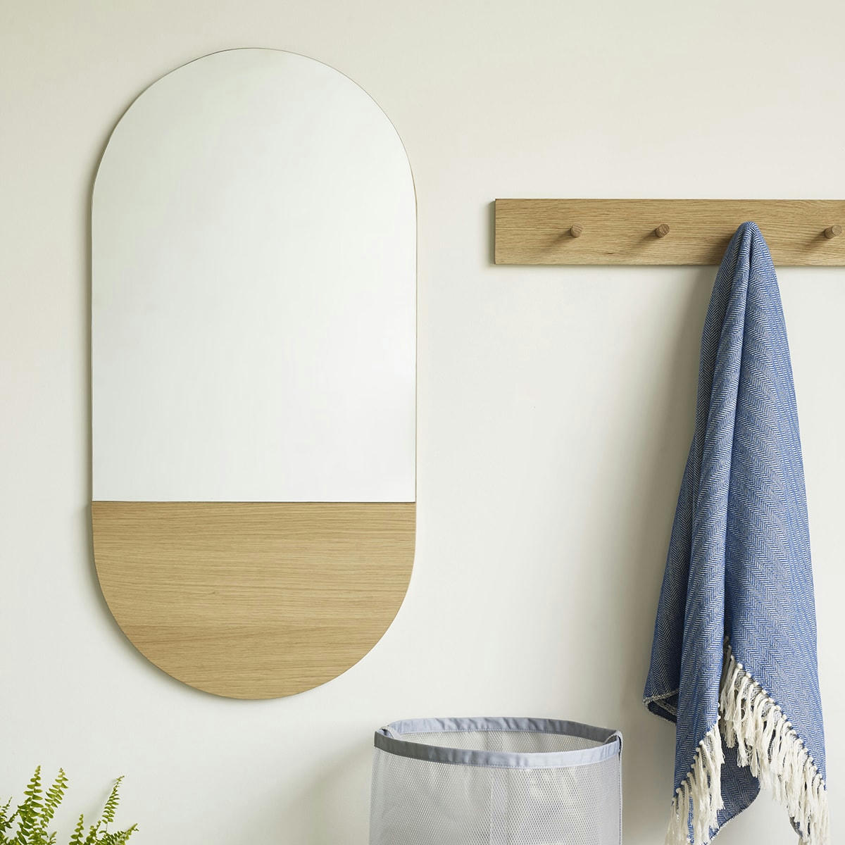 FOLK - Porte-manteau 10 crochets en bois beige