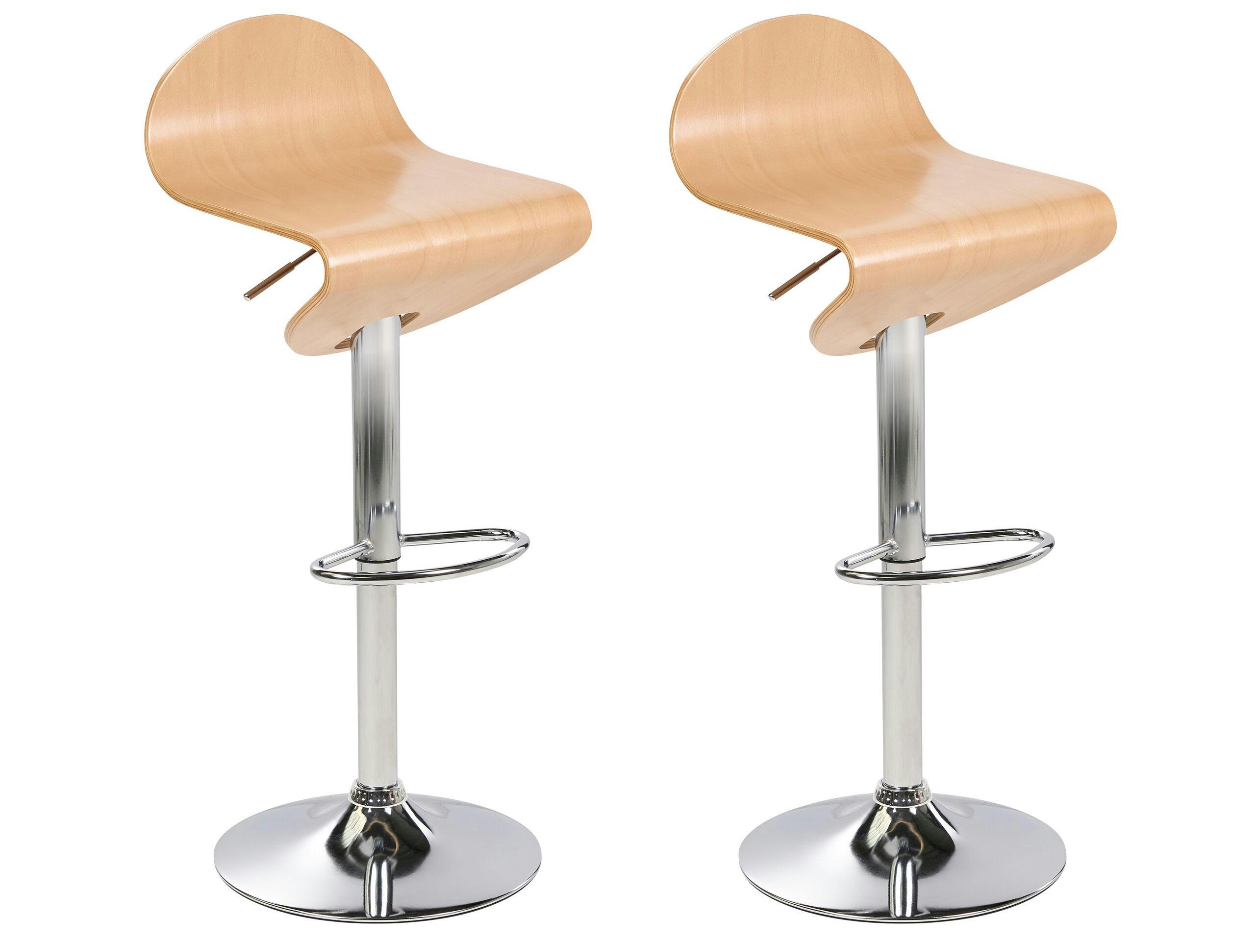 LIVERPOOL - Lot de 2 tabourets de bar bois clair