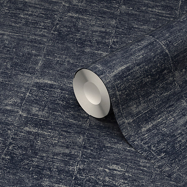 Papier peint Vinyle intissé GoodHome Quapaw bleu l.53 x H.1000 cm