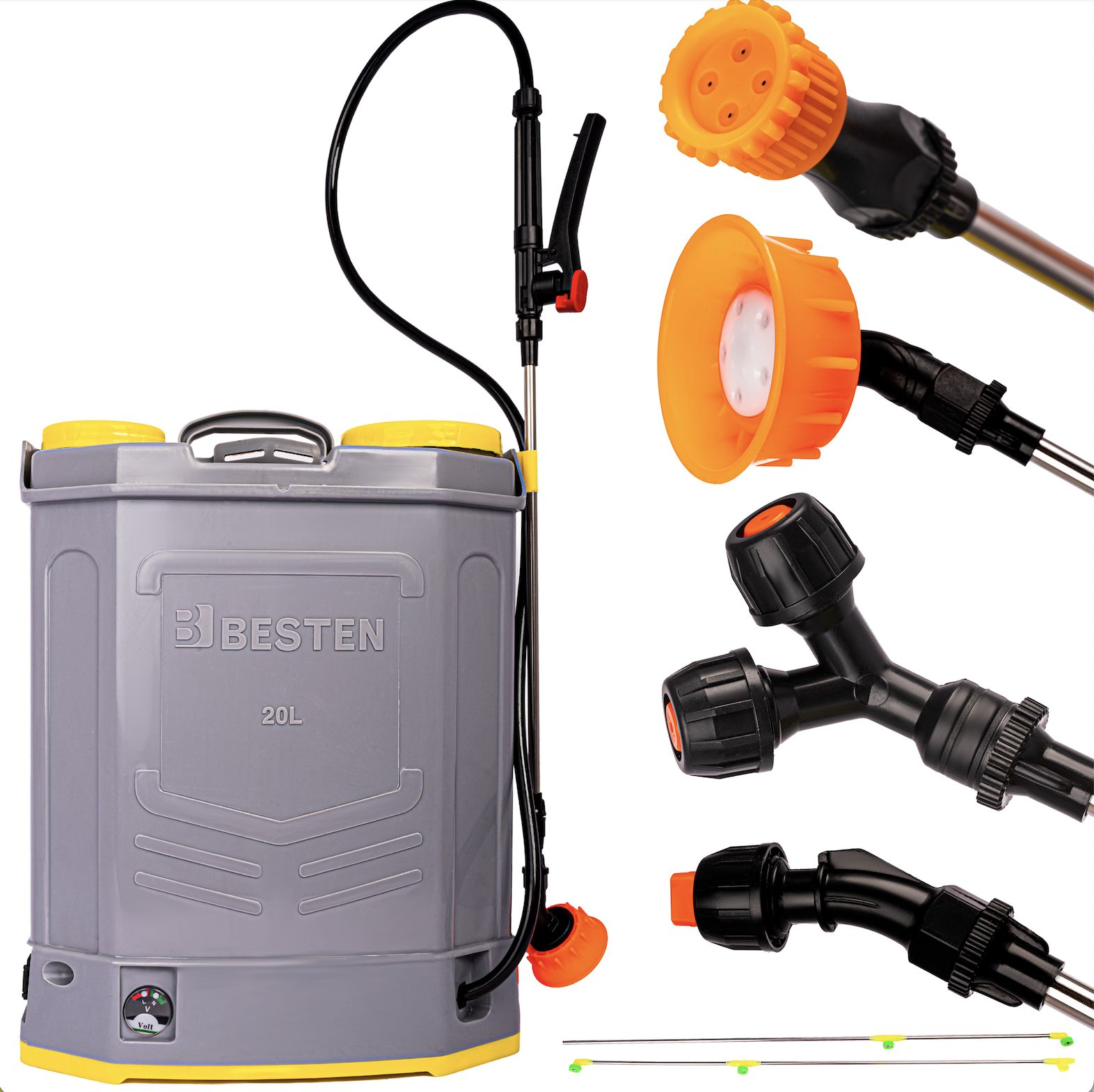 Opryskiwacz 12V 20L plecakowy, zestaw dysz, BESTEN BE-2876