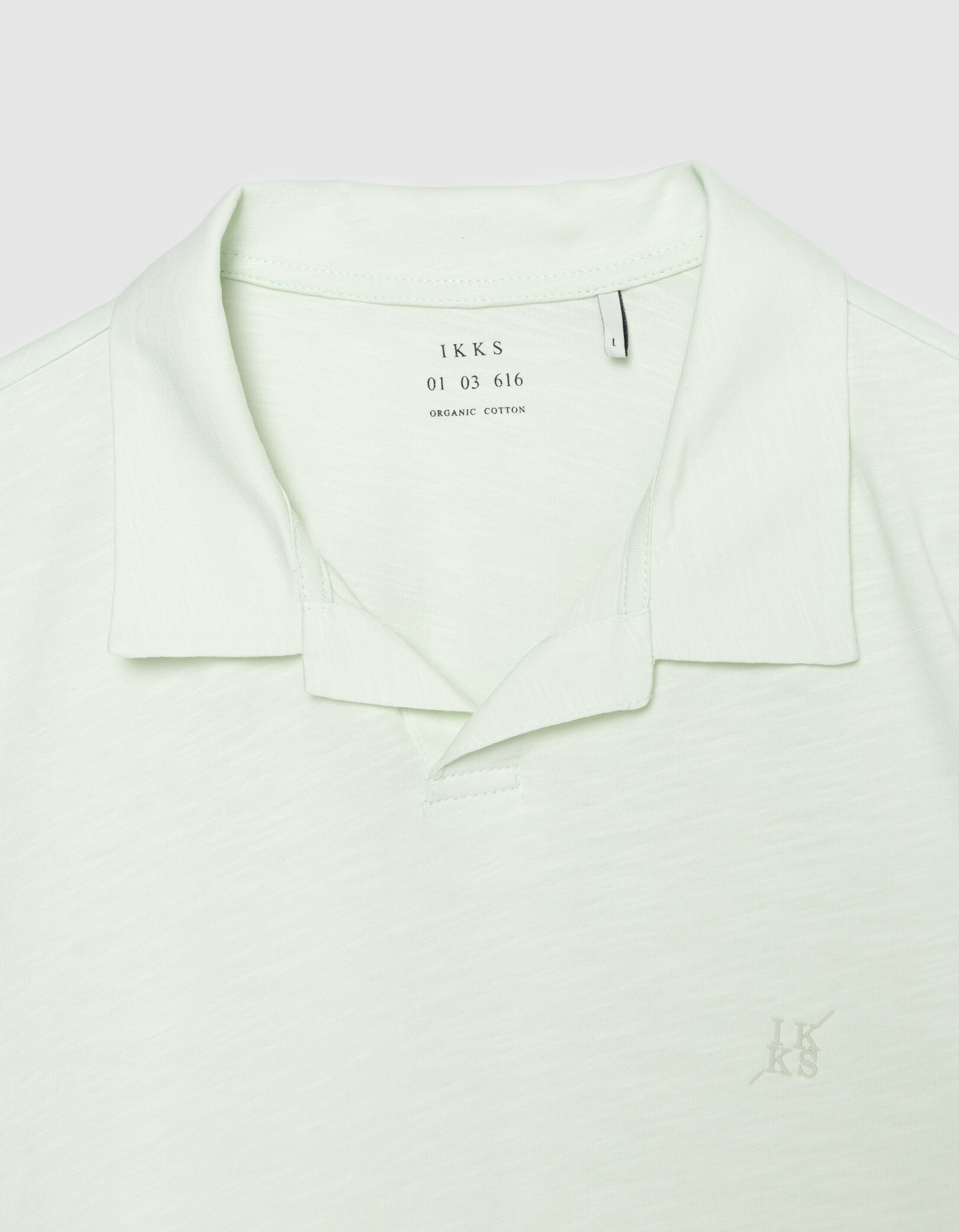 Polo manches courtes beige coton bio flammé Homme