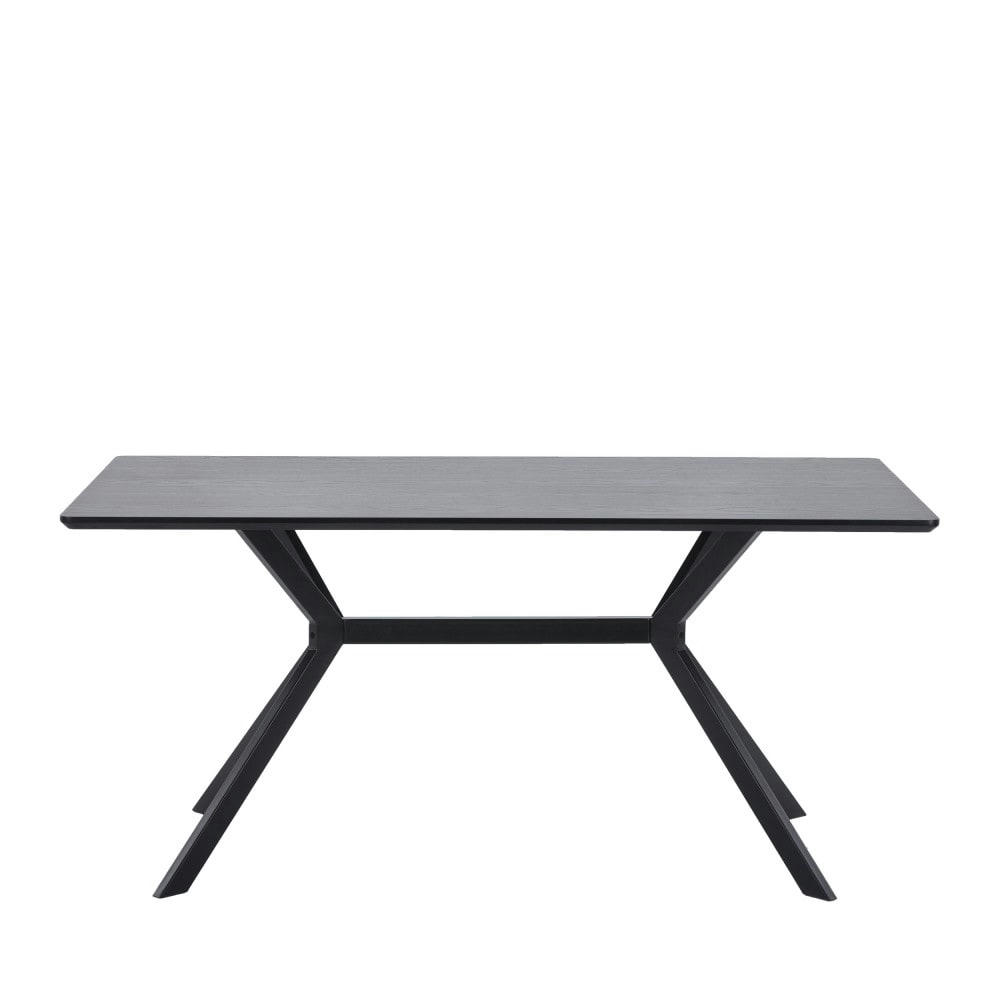 BRUNO - Table à manger en MDF 6 personnes, noir, 200x90 cm