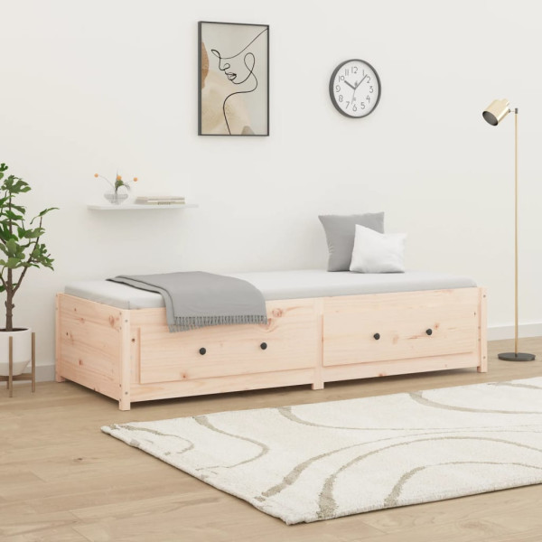 Łóżko Dzienne Sofa Rama Łóżka Drewniana Brązowa 75x190 cm