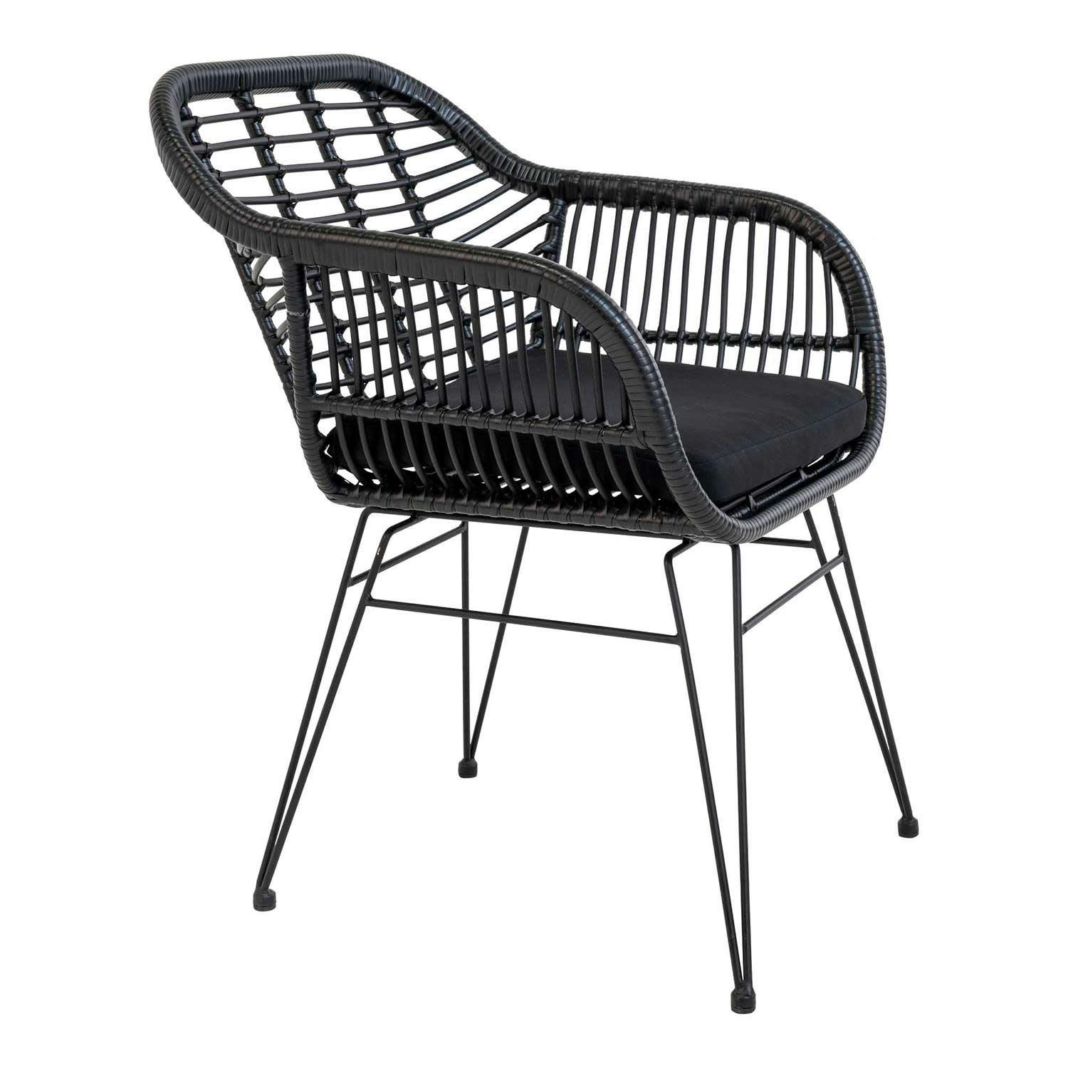 - 2 fauteuils en polyrotin noir TRIESTE