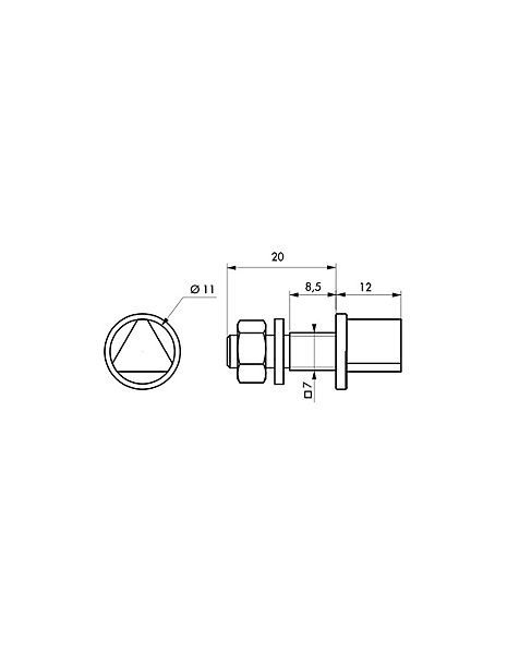Adaptateur clé de service triangle 11 mm pour fouillot carré 7 mm - THIRARD