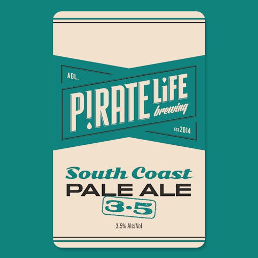 Pirate Life South Coast Pale Ale 3.5%, Mid-Strength Pale Ale, Bright & Refreshing Beer, 3.5% ABV, 355mL (Case of 16 Cans)