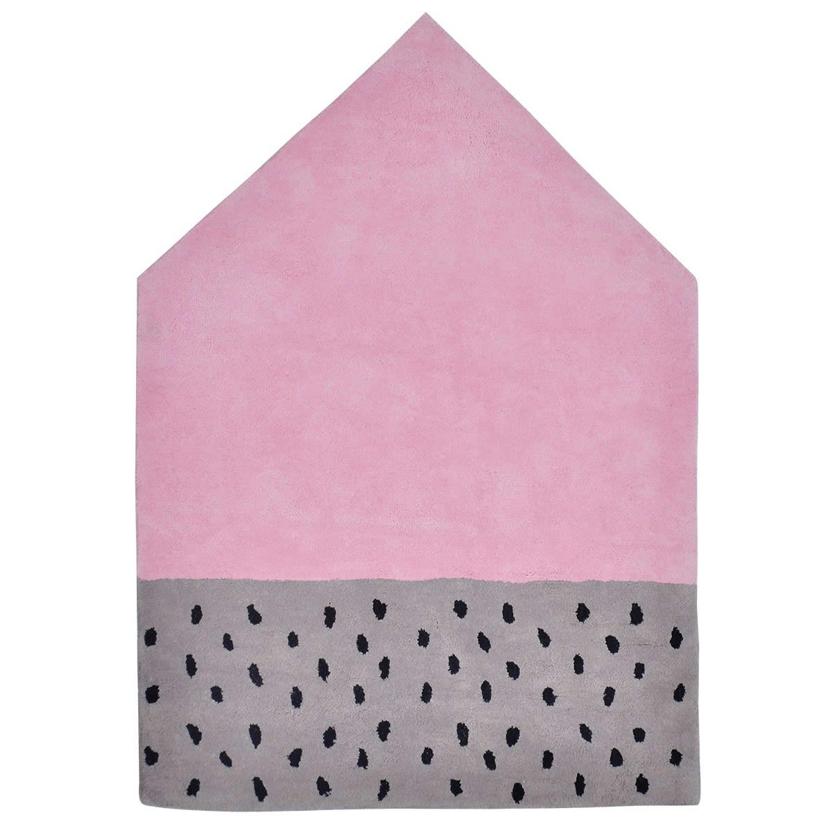 HOME - Tapis forme maison en Coton Rose