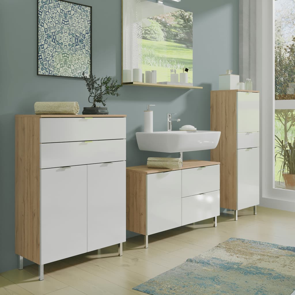 Germania Mauresa Badkamerkast Small Wit   Eiken