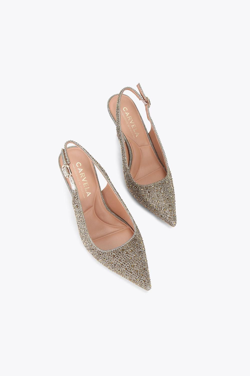 Carvela Spirit Sling Jewel' Fabric Heels