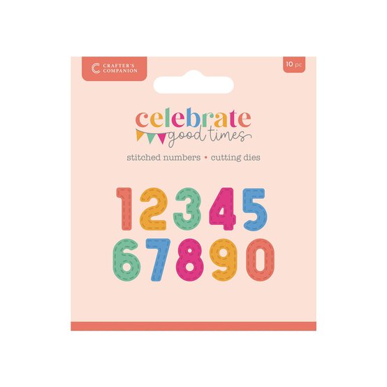 Crafter’s Companion Celebrate Good Times Stitched Numbers Die Set 10 Pieces