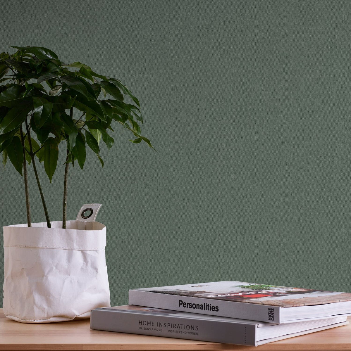 Livingwalls behang effen groen - 53 cm x 10.05 m - AS-377034