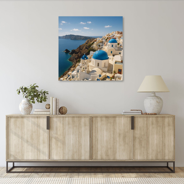 Obraz do salonu sypialni biura, Santorini Grecja Krajobraz 20x20