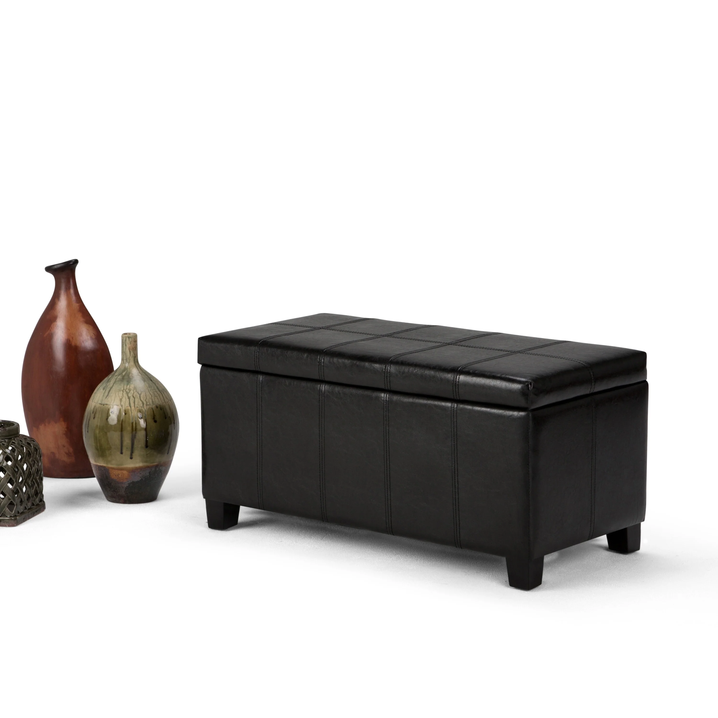 WYNDENHALL Lancaster 36 inch Wide Contemporary Rectangle Storage Ottoman