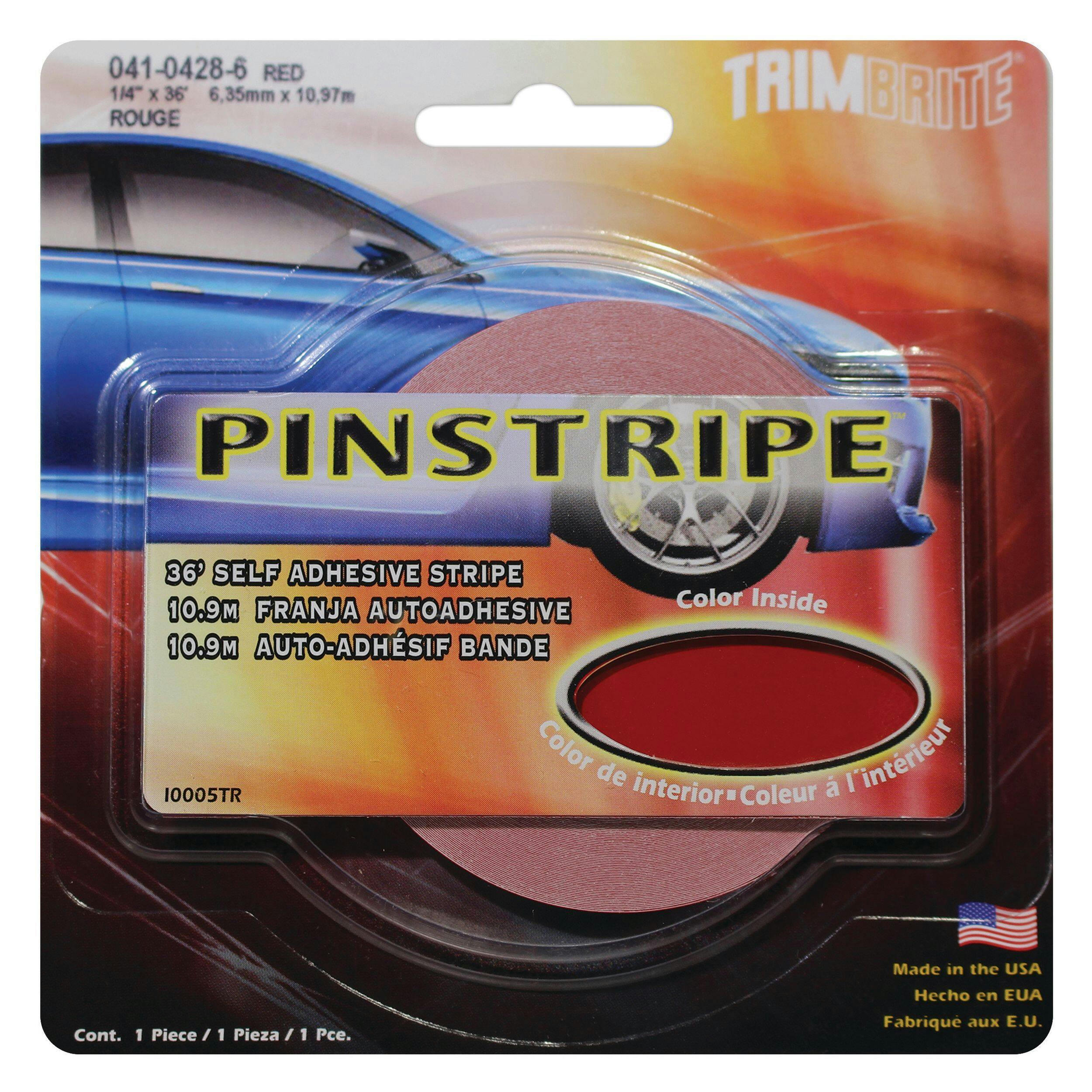 Trimbrite Solid Stripe, Red, 1/4-in x 36-ft