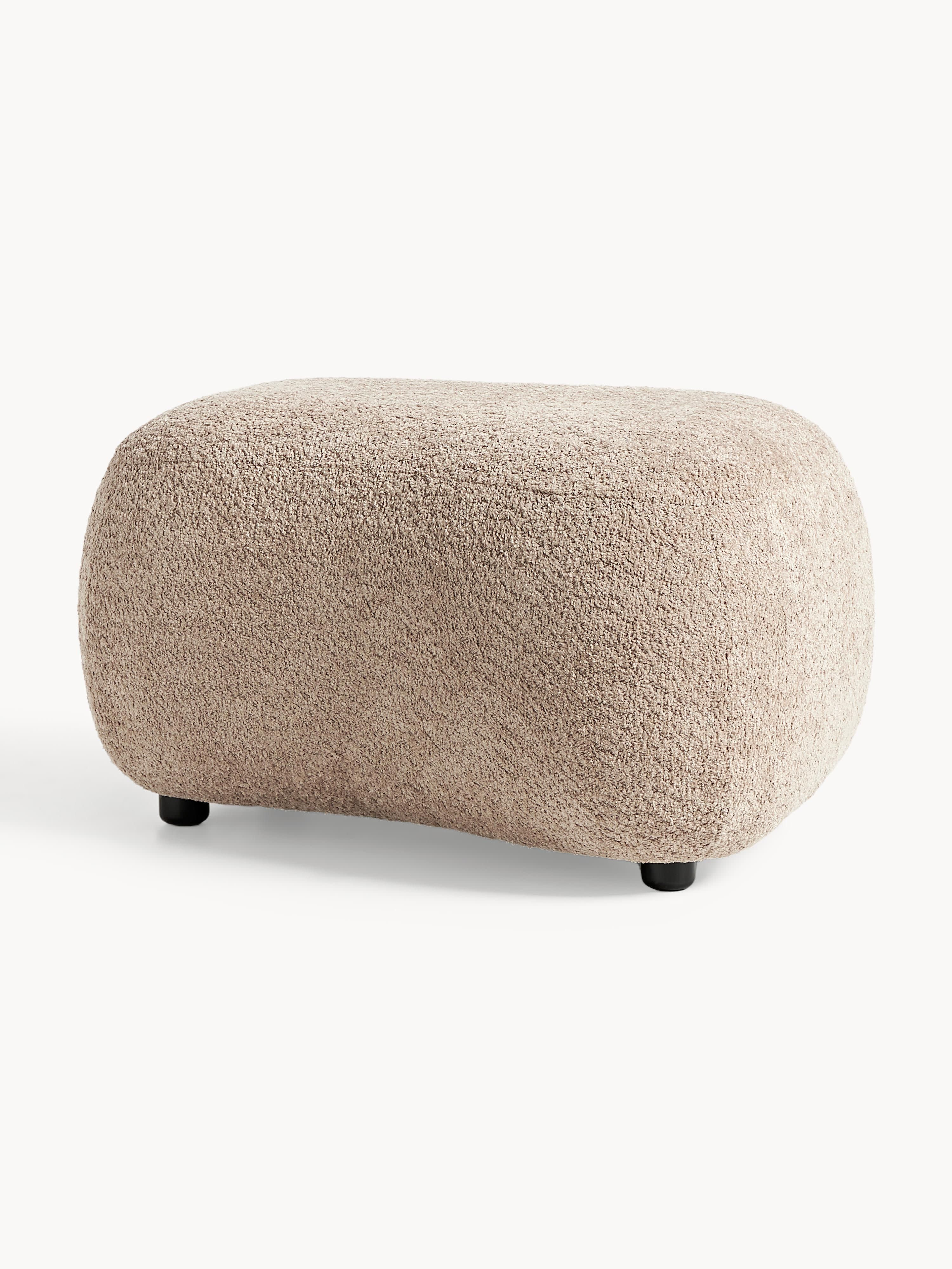 Hocker Alba aus Teddy-Bouclé