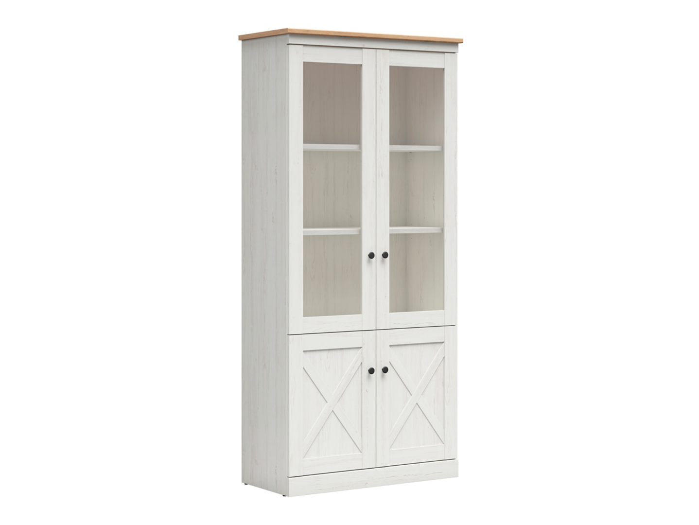 Witryna Frija 93 cm z 4 drzwiami sosna andersen biała