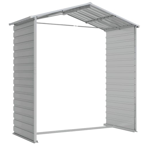NNEVL Garden Shed Light Grey 191x130x198 cm Galvanised Steel