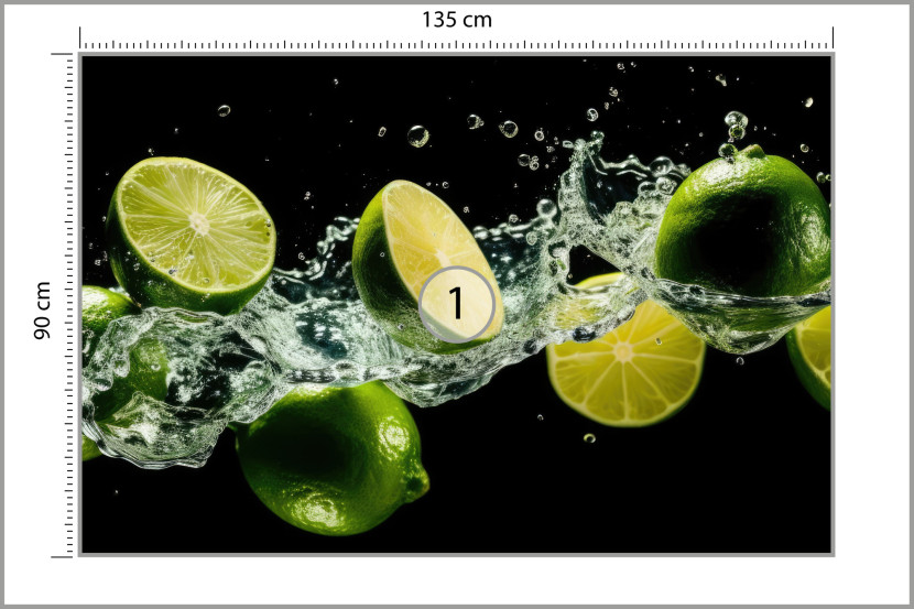Fototapeta Kuchenna Cytrusy Limonki Abstrakcja 135x90cm