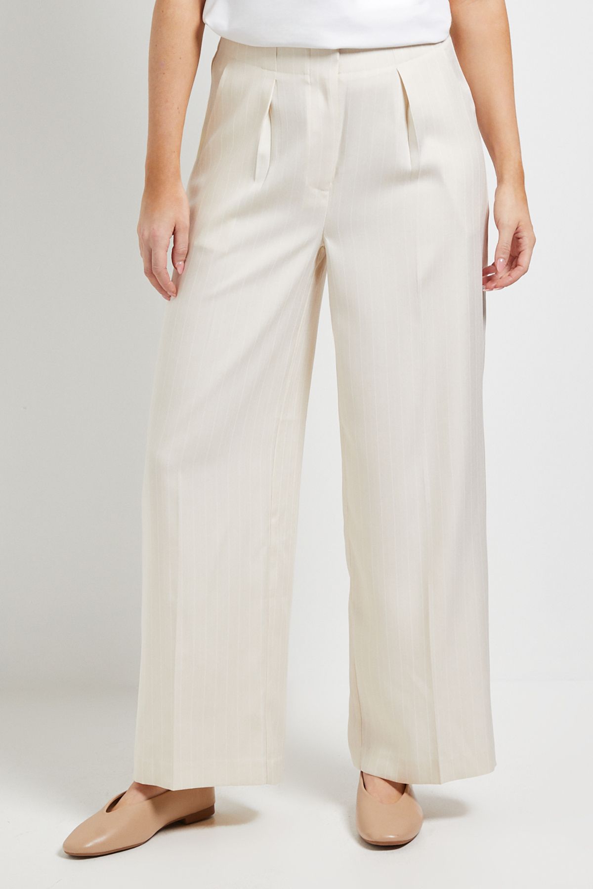 Dorothy Perkins Wide Leg Full Length Pinstripe Trouser