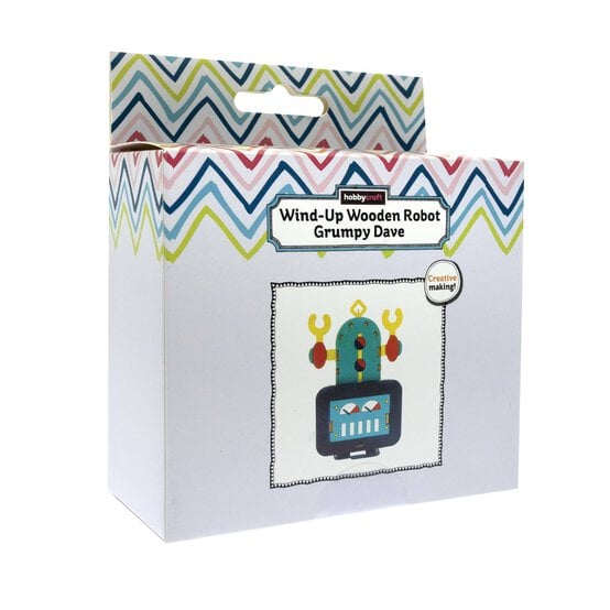 Wind-Up Wooden Robot Grumpy Dave