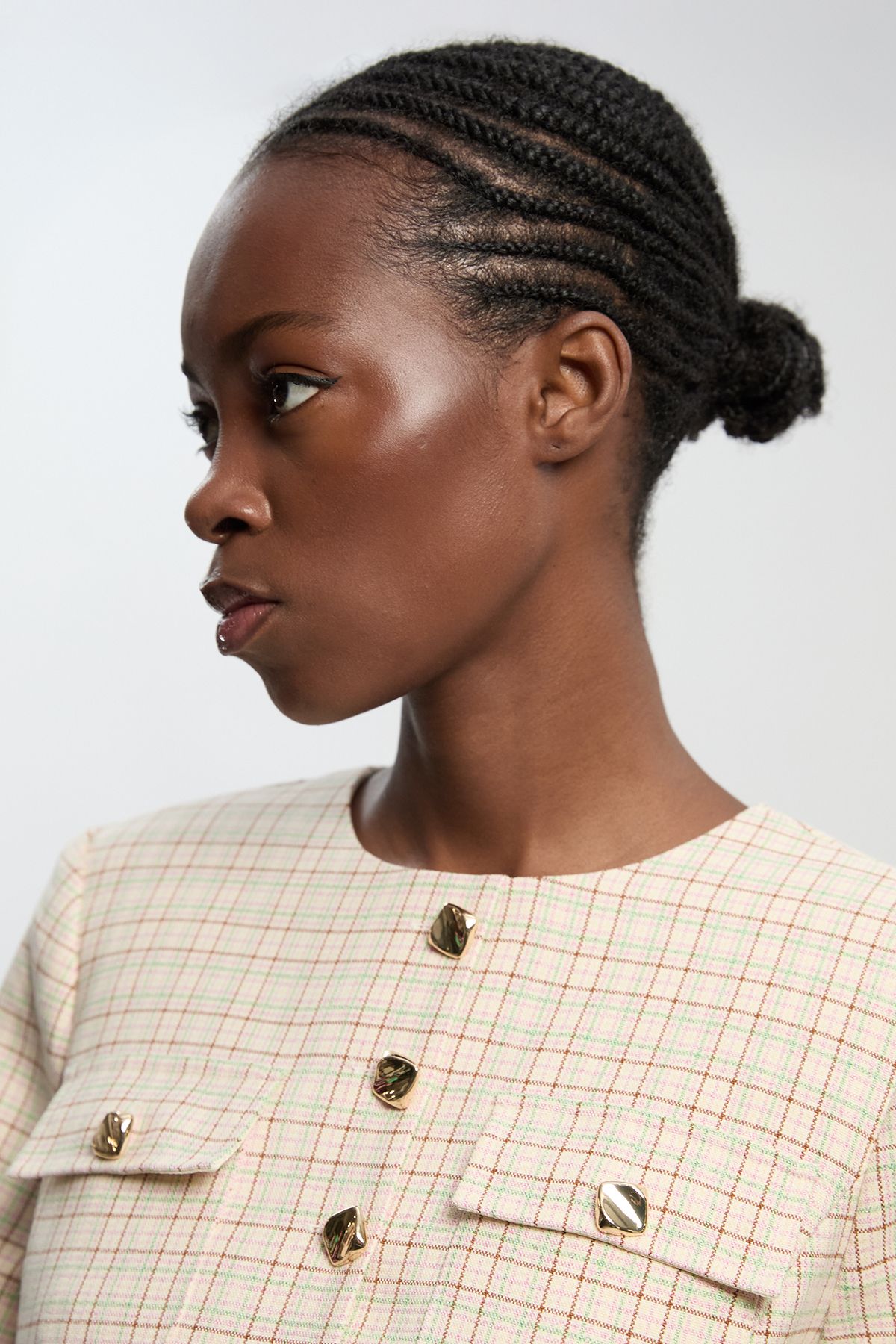 KarenMillen Tailored Check Belted Mini Dress