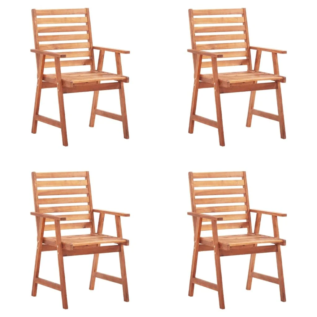 vidaXL Patio Dining Chairs Outdoor Patio Chair with Cushions Solid Wood Acacia - 22 x 24.4 x 36.2