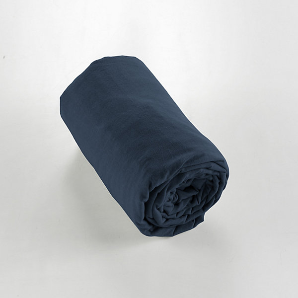 Drap-Housse 2 Personnes 140 x 190 cm Flanelle Chaude Bonnet 30 cm Candice Bleu